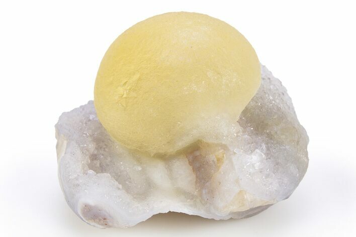 Botryoidal Yellow Fluorite on Quartz - India #305998